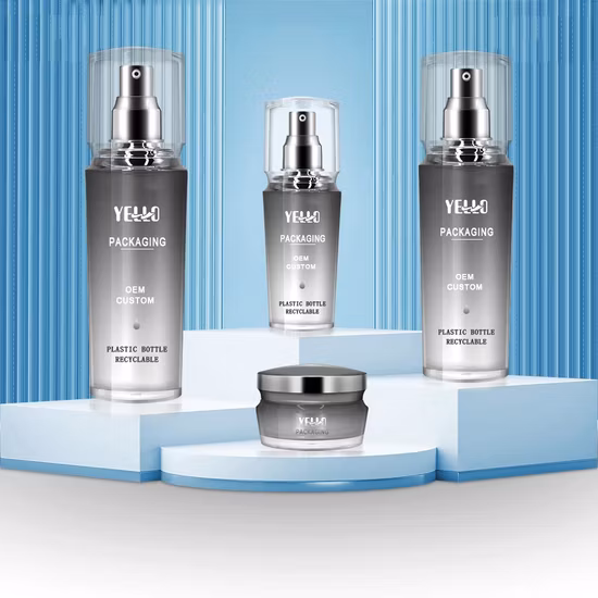 고급 흰색 아크릴 용기, 화장품 포장, 크림 용기 및 로션 플라스틱 병